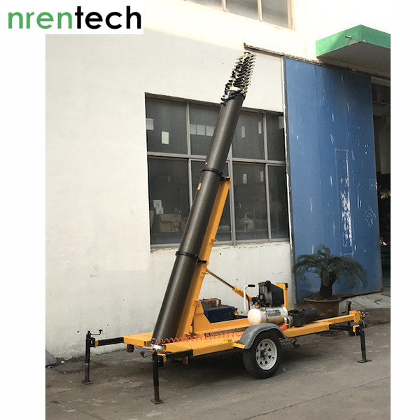 30m lockable pneumatic telescopic mast 30kg payloads for mobile broadcasting antenna NR-4400-30000-30L