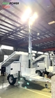 mobile solar lighting tower-4x435W solar panel powered-8x200AH batteries-9m hydraulic mast tower